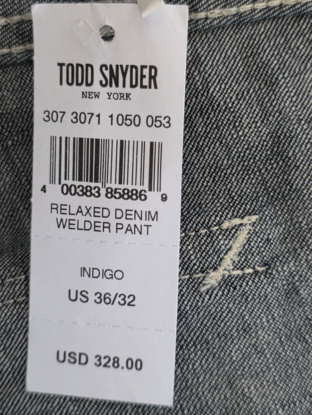 Todd Snyder Relaxed Denim Welder Pants Size 36x33 Cotton Carpenter Jeans NEW - Picture 2 of 15